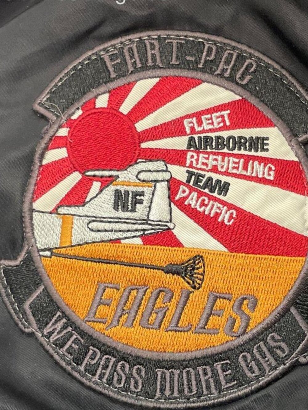 Alpha Industries MA-1 Bomber Jacket Black XL FART-PAC Eagles Patch Flight